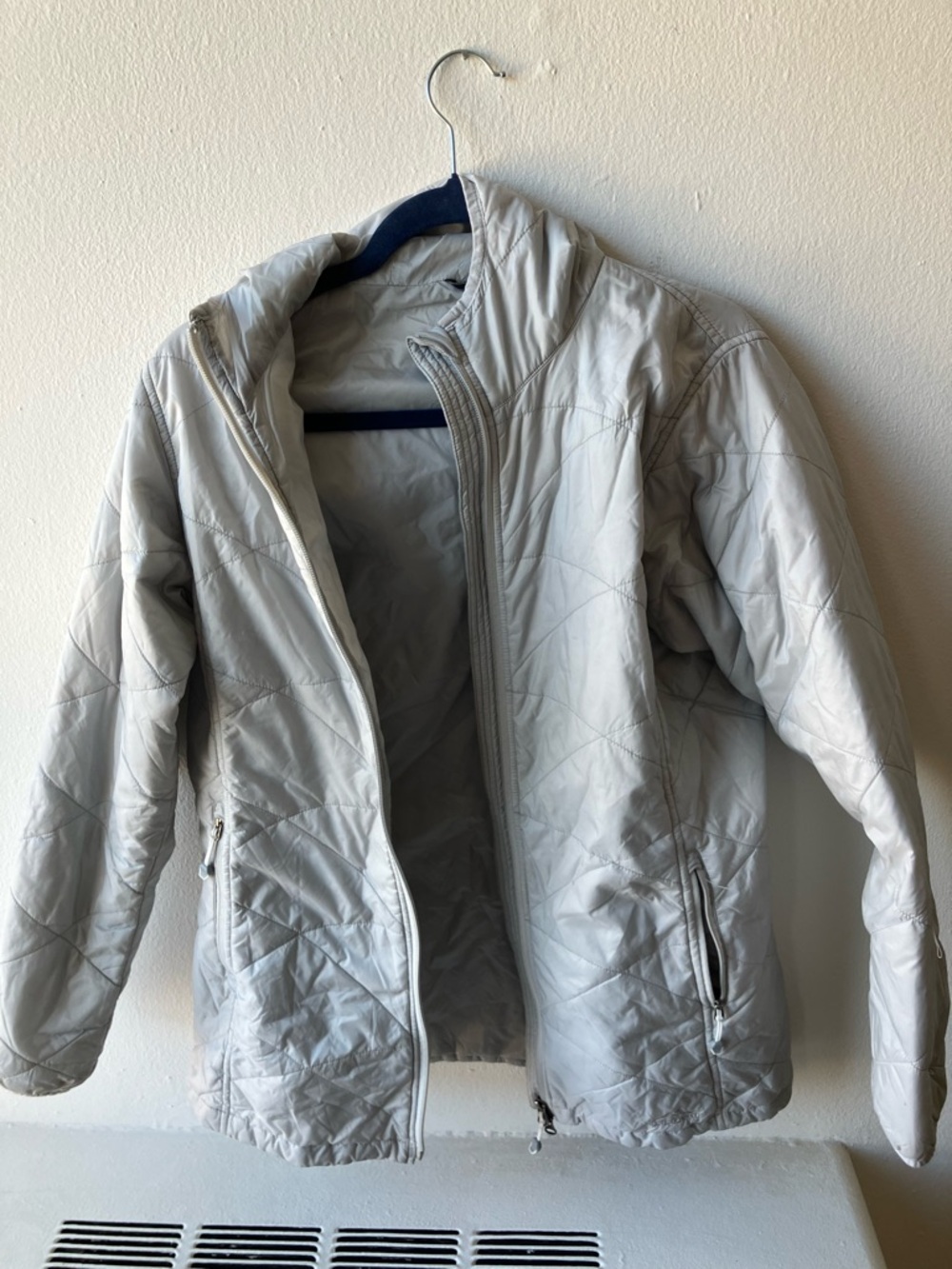 L.L. Bean Light Gray Quilted Puffer Jacket